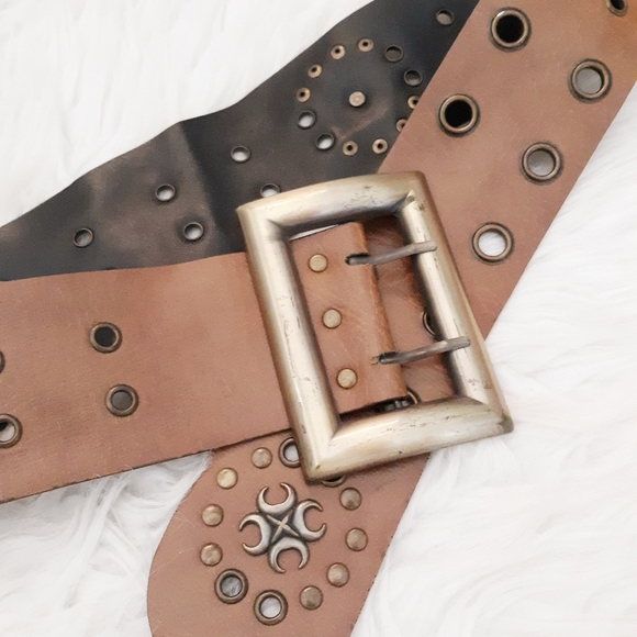 Vintage Accessories - VTG Y2K Wide Studded Belt